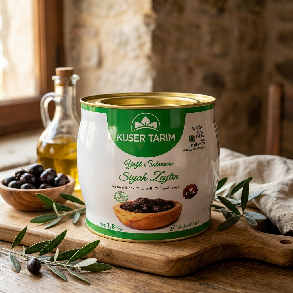 Yağlı Salamura Siyah Zeytin 1.8 Kilogram